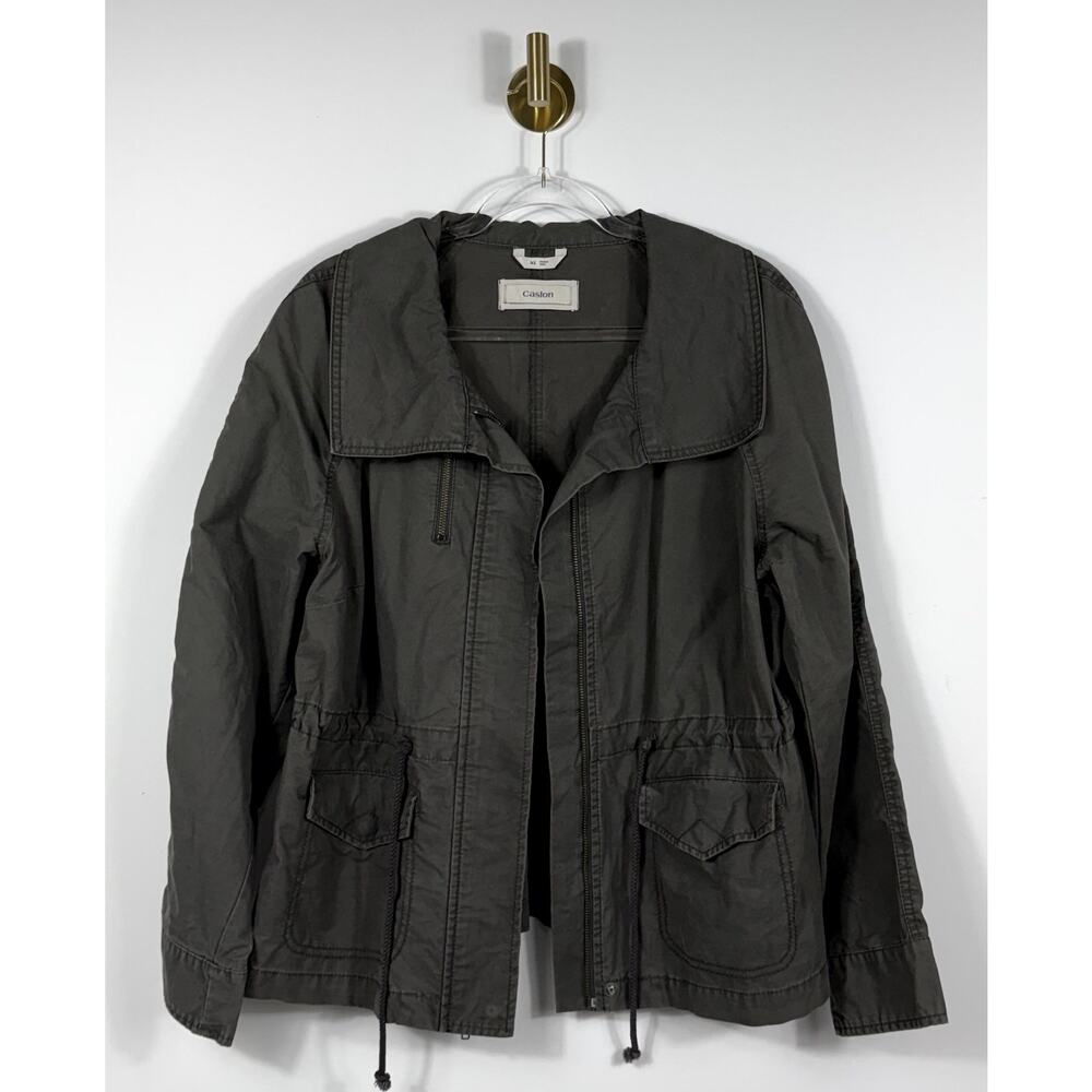 Caslon women XL dark green Cotton Utility Jacket 100% cotton